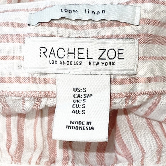 Rachel Zoe 100% LINEN Woman Stripe Top Shirt Size S - Picture 11 of 11